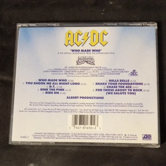 AC/DC 'Who Made Who' Album Cover in Blue and Black - Picture 2 of 2